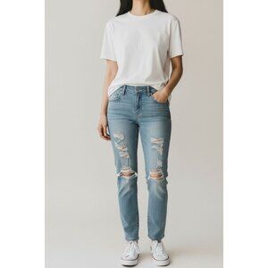 Pacsun Light Blue Distressed Jeggings Size 30 Womens Stretch Denim Skinny Fit Fa